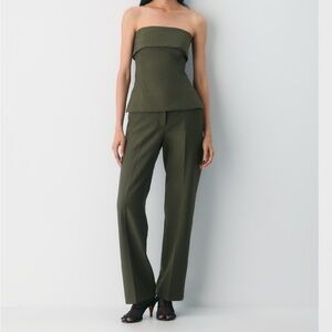 SOLD - Babaton Dark Olive Strapless Element Tube Top